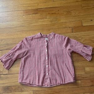 Madewell Red Gingham Blouse